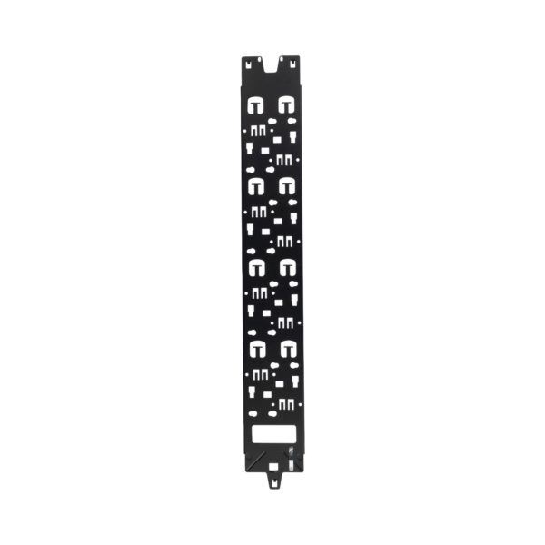 Panel Administrador de Cables Vertical para Gabinete FlexFusion™ de 45RU, Acepta Anillos en D, Anillos S1DR, S2DR y L; S1LR, S2LR, Color Negro