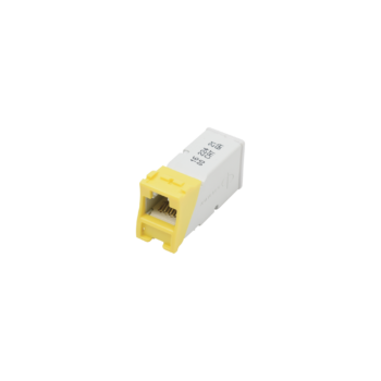 Jack Z-MAX Cat6A, UTP, Montaje híbrido en Placa de Pared (Plano y Angulado), Color Amarillo