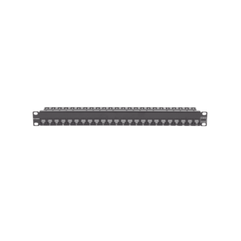 Patch Panel Z-MAX de 24 puertos, Blindado, Precargado con Jacks Categoria 6A, Plano, 1UR