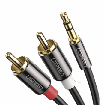 Cable Audio Premium Jack 3.5mm a 2 RCA / 10 Metros / Flexible / Doble Blindaje / Transferencia de Audio sin Pérdidas / Caja de Aleación de Cobre / Amplia Compatibilidad / Diseño Duradero.