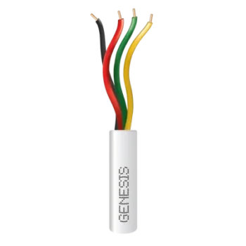 Cable para Alarma / 4 Conductores / 22 AWG / Riser / Bobina 305 m (1000 ft) / Blanco