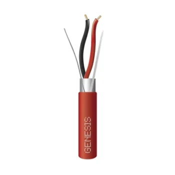 Carrete de Cable para Alarmas / 2 x 14 AWG / 305 m (1000 ft) / Riser FPLR / Blindado / Rojo