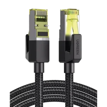 Cable Ethernet Cat7 / Blindaje F/FTP / 10 Gbps / 600 MHz / 2 m (6.56 ft) / Malla Nylon