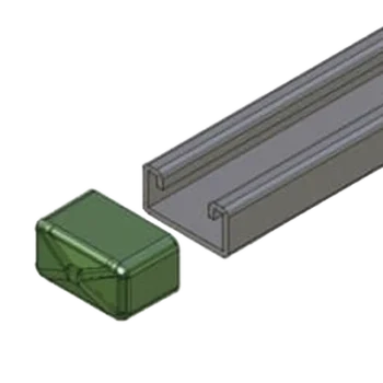 Remate Cuadrado / Unicanal 4x2 / Material No Metálico / Color Verde Oscuro