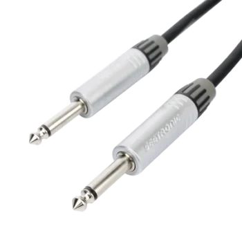 Cable de Audio Estéreo / Plug 1/4 in a Plug 1/4 in / Conectores Seetronic / Triple Blindaje / Longitud 3 m (9.8 ft) / Carcasa Cromada