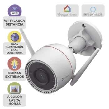 Cámara Bala IP / 5 Megapixel (3K) / Wi-Fi 2.4 GHz / IR 30 m (98.4 ft) / Visión Nocturna Color / IP67 / Audio Bidireccional / Alarma Luz y Sirena