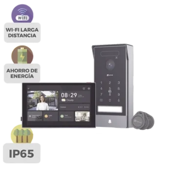 Video Portero Inteligente / 4K UHD / Wi-Fi 6 Dual Band / Reconocimiento de Venas de Palma y Facial / Monitor Táctil 8" / Visión Nocturna Color / IP65