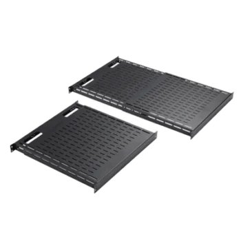 Charola Ventilada de Instalación sin Herramienta / Superficie 19" / Ajustable 792 a 1151 mm (31.2 a 45.3 in) / Carga 68 kg (150 lb) / Acero Negro