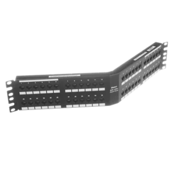 Panel de Parcheo de Impacto / Cat 6A / 48 Puertos / 2UR / Angulado / 500 MHz / 100 m (328 ft)