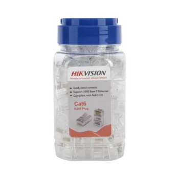 Bote de Conectores RJ45 / Cat 6 / Chapado en Oro 15 μm / UTP / 24 AWG / 100 Piezas / Sin Blindaje / Uso Interior