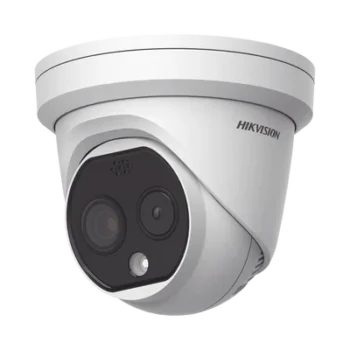 Turret IP Dual / Térmica 1.8 mm (160 x 120) / Óptico 2 mm (4 Megapixel) / DETECCIÓN DE PERSONAS 53 m /15 mts IR / Exterior IP67 / PoE / Termométrica / Detección de Fuego / Detección de Te / Micro SD 32 GB Incluida