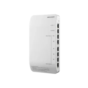 Distribuidor PoE (propietario) de Audio y Vídeo / Soporta Hasta 6 dispositivos / Compatible con Frente de Calle y Monitor IP HIKVISION