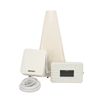 Kit PLUS de Amplificador de Señal Celular 5G / Penta Banda / Soporta 2G, 3G, 4G y 5G / Compatible con TELCEL, AT&T, MOVISTAR y OMV / Cobertura hasta 250 m2 / Incluye Antenas, Jumpers coaxiales y mástil.
