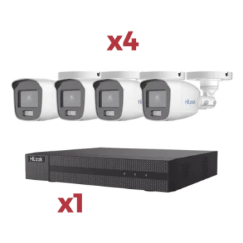Kit DVR 4 Canales + 1 IP / TurboHD 2 Megapixel / ColorVu Lite / Coaxitron / 4 Cámaras Bala