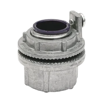 Conector Meyers de Aluminio de 3/4" con tornillo de puesta a tierra, disponible para Áreas Peligrosas Clase 1 División 2 de acuerdo con NEC 501.10.