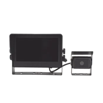Cámara de Reversa con Monitor / Detección IA de Peatones y Vehículos / HD 720p / IR 18 LED / Expandible a 2 Cámaras / Monitor Táctil