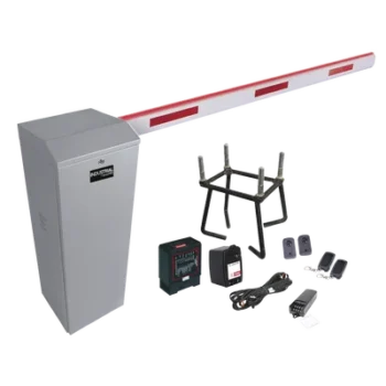 Kit COMPLETO Barrera Derecha XB / Brazo de 5 Metros con Iluminacion LED Rojo-Verde / Incluye Sensor de masa, Transformador, Lazo, Ancla, Fotoceldas 2 Controles Inalámbricos