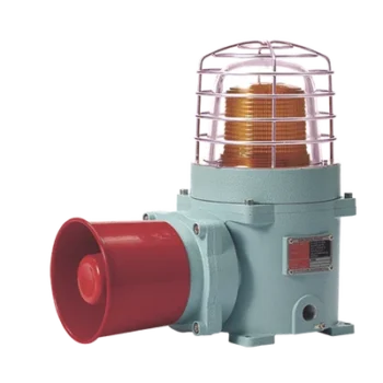 Combinación de baliza LED ámbar fija/flasheante con sirena electrónica / 120 dB / Zona peligrosa ATEX/IECEX / 120 VCA / IP66 / Ex d IIC T6