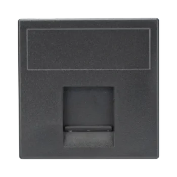 Módulo de Placa Plana / 1 Espacio Jack Keystone / Guardapolvo Integrado / 45 × 45 mm / 8.5 mm Profundidad / Compatible Cajas Teleblock y Ofiblock