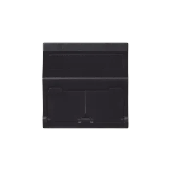 Placa Inclinada Voz y Datos / 2 Módulos RJ45 Keystone / Guardapolvos Integrados / IP20 / 45x45 mm