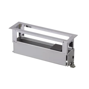 Caja de Escritorio para Módulos / Capacidad 4 Módulos K45 / Aluminio Anodizado / Salida Posterior de Cables / 54×225×54 mm
