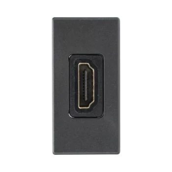 Módulo HDMI / Conector Hembra-Hembra / Full HD y 4K / Acabado Negro / Sistema Modular K45