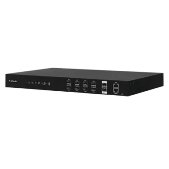 Terminal de Línea Óptica GPON / 8 Puertos SFP GPON + 2 SFP+ 10 Gbps / 1024 ONUs Concurrentes / Alcance 20 km (65,616 ft) / Triple Play / Rack 1U