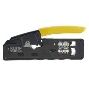 Ponchadora/Pelacables/Cortacables / Matraca ciclo completo / RJ45-RJ11/12 / Cat3-Cat5e-Cat6 / Compacta ergonómica