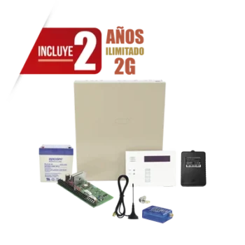 Panel de Alarma Híbrido / 48 Zonas Alámbricas e Inalámbricas / Comunicador Celular 2G / 3 Particiones / 48 Códigos de Usuario / Memoria 254 Eventos