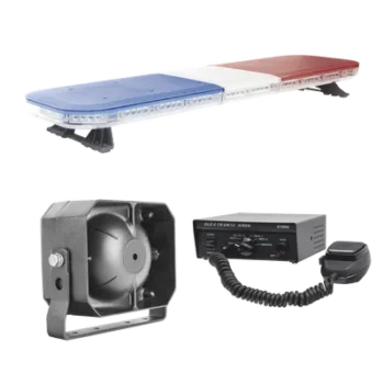 Kit de Señalización para Seguridad Pública / Barra LED 88 Luces Hyperlux / Sirena 100W 6 Tonos / Bocina 100W 8 Ohms / IP65 / 13 Patrones de Destello