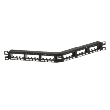 Panel de Parcheo Modular / 24 Puertos / Diseño Angulado / 1U / 19 Pulgadas / Placas Frontales Extraíbles