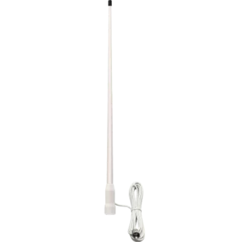 Antena Marina VHF / Fibra de Vidrio / 3.5 dBi / 50 W / Cable RG58 4.5 m (14.8 ft) / PL-259 / Bajo Perfil