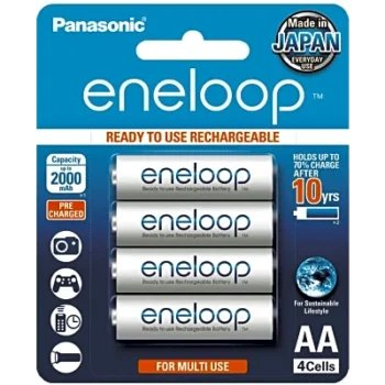 Batería Recargable AA / Ni-MH 2000 mAh / 1.2V / Baja Autodescarga / 2100 Ciclos / Paquete de 4