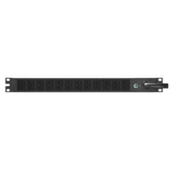 PDU ES2P Monitoreable (MI) para Distribución de Energía, Enchufe de Entrada NEMA L6-20P, Con 12 Salidas C13, Horizontal 19in, 120 Vca, 20 Amp, 1 UR