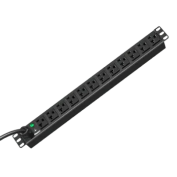 PDU ES2P Básico para Distribución de Energía, Enchufe de Entrada NEMA 5-20P, Con 12 Contactos NEMA 5-20R, Instalación Horizontal de 19in, 1UR, 20 Amp, 120 Vca
