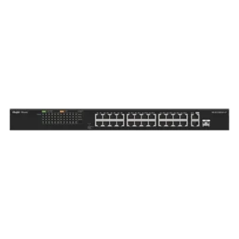 Switch PoE+ No Administrable / 24 Puertos 10/100 PoE+ / 2 Uplinks Gigabit / 1 SFP Combo / 180W / 8.8 Gbps / 1U