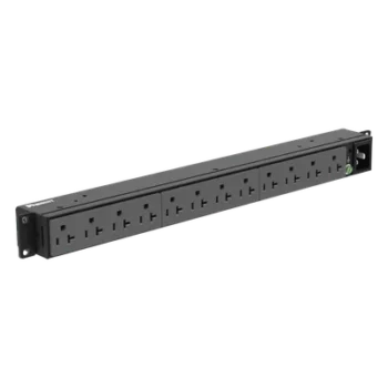 PDU Básico para Rack / 12 Contactos NEMA 5-20R / Entrada NEMA 5-20P / 20A / 120 Vca / Montaje Horizontal 1UR / 19 in