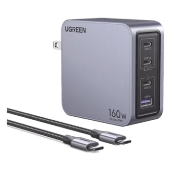Cargador Rápido GaN / 160W Total / 4 Puertos / PD3.1 140W / PPS / UFCS / QC5 / PC 94-V0