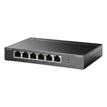 Switch PoE no administrable / 6 puertos 10/100 Mbps / 4 puertos PoE 802.3af/at / Presupuesto 67 W / Extensor hasta 250 m (820 ft) / Prioridad video