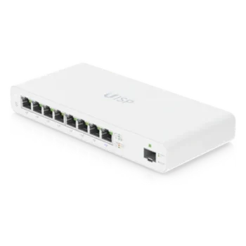 Switch PoE Pasivo / 8 Puertos GbE / 1 Puerto SFP / 110 W (27 V) / 30 W por Puerto / Aislamiento de Puertos / DHCP Snooping