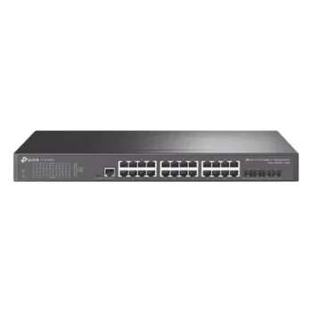 Switch Administrable L2+/L3 / 24 Puertos Gigabit / 4 Puertos SFP+ 10G / 128 Gbps / Sin Ventilador / Omada SDN