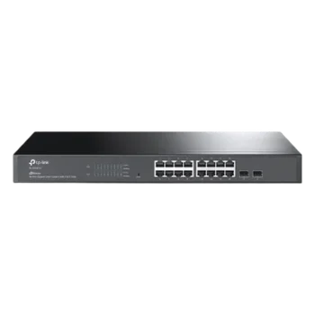 Switch Administrable / 16 Puertos Gigabit RJ45 / 2 Puertos SFP 1G / Rendimiento 36 Gbps / Sin Ventilador / Gestión Centralizada OMADA