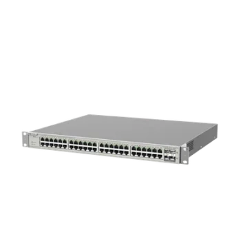 Switch Administrable Capa 3 / 48 Puertos Gigabit PoE+ / 4 SFP+ 10Gb / 176 Gb/s / 740W PoE / Protección 6 kV