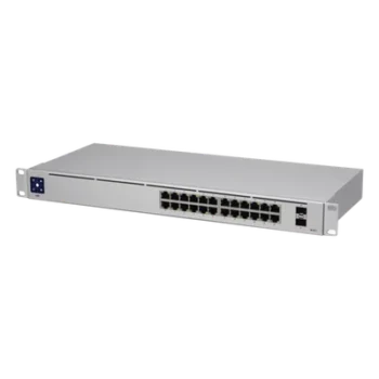 Switch Capa 2 / 24 Puertos Gigabit / 2 SFP 1G / Sin Ventiladores / Pantalla Informativa / 17.42 x 7.87 x 1.72'