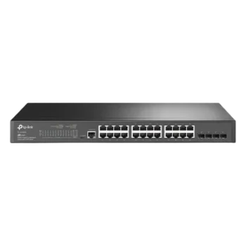 Switch Gigabit Administrable / 24 Puertos RJ45 / 4 Puertos SFP 1G / 56 Gbps / Sin Ventilador / Omada SDN