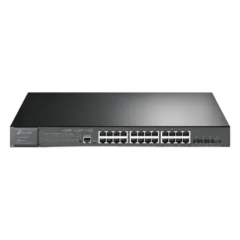 Switch PoE+ Administrable L2+ / 24 Puertos Gigabit PoE+ / 4 Puertos SFP+ 10G / Presupuesto PoE 384W / Rendimiento 128 Gbps / Montaje en Rack