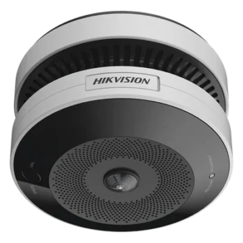 Cámara Fisheye IP / 4 Megapixel / Detector de Humo y Temperatura / IR 15 m (49.2 ft) / WDR 120 dB / Alarma 85 dB / PoE / MicroSD 128 GB