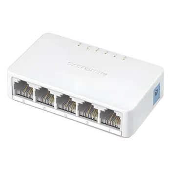 Switch de Escritorio / 5 Puertos 10/100 Mbps / Capacidad de Conmutación 1 Gbps / Sin Ventilador / Plug and Play