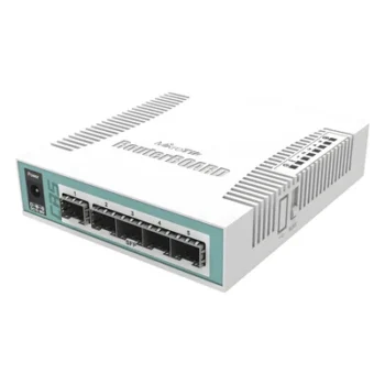 Switch Inteligente / 6 Puertos SFP / Puerto Combo Gigabit / CPU 400 MHz / RouterOS L5 / 0.37 x 0.45 x 0.10 pies