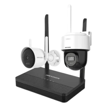 Kit de Videovigilancia IP Inalámbrico / 4 Megapixel / NVS 4 Canales / 2 Cámaras Wi-Fi / Dual Light / Audio Bidireccional / IP66 / Micro SD 512 GB